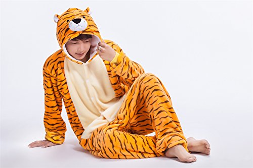 JJEUWE Adult Tiger Suit Pajamas Kigurumi Hoodie Jumpsuit Playsuit M