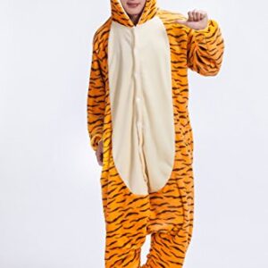 JJEUWE Adult Tiger Suit Pajamas Kigurumi Hoodie Jumpsuit Playsuit M