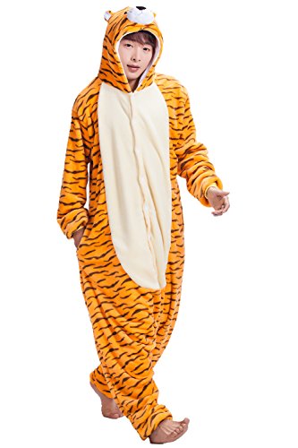 JJEUWE Adult Tiger Suit Pajamas Kigurumi Hoodie Jumpsuit Playsuit M