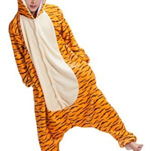 JJEUWE Adult Tiger Suit Pajamas Kigurumi Hoodie Jumpsuit Playsuit M