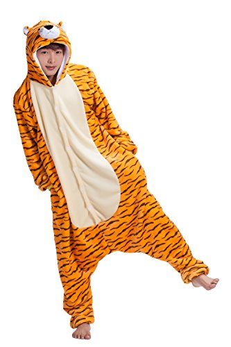 JJEUWE Adult Tiger Suit Pajamas Kigurumi Hoodie Jumpsuit Playsuit M