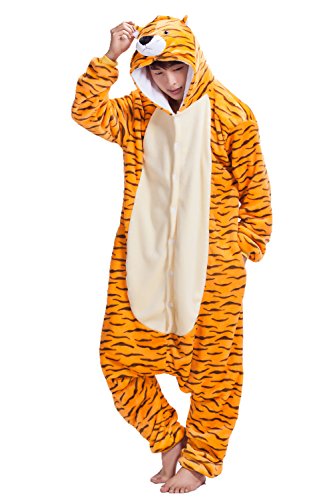 JJEUWE Adult Tiger Suit Pajamas Kigurumi Hoodie Jumpsuit Playsuit M