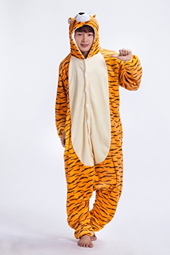 JJEUWE Adult Tiger Suit Pajamas Kigurumi Hoodie Jumpsuit Playsuit S