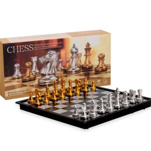 Magnetic Travel Chess Set with Board That Becomes A Storage Compartment – Great Travel Toy Set by Big Mo’s Toys, 2 Players