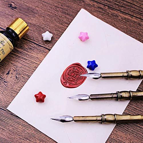 Feather Pens Calligraphy Pen with Ink Set Owl Feather Quill Ink Pen for Writer