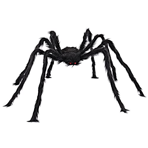 JOYIN 5 Ft. Halloween Outdoor Decorations Hairy Spider,Scary Giant Spider Fake Large Spider Hairy Spider Props for Halloween Yard Decorations Party Decor, Black