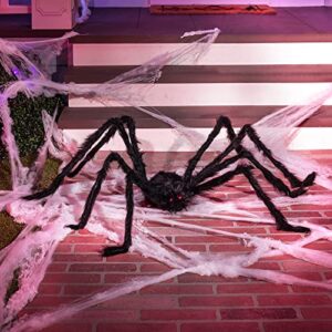 JOYIN 5 Ft. Halloween Outdoor Decorations Hairy Spider,Scary Giant Spider Fake Large Spider Hairy Spider Props for Halloween Yard Decorations Party Decor, Black