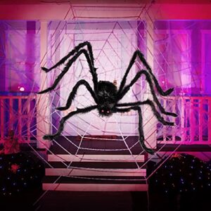 JOYIN 5 Ft. Halloween Outdoor Decorations Hairy Spider,Scary Giant Spider Fake Large Spider Hairy Spider Props for Halloween Yard Decorations Party Decor, Black