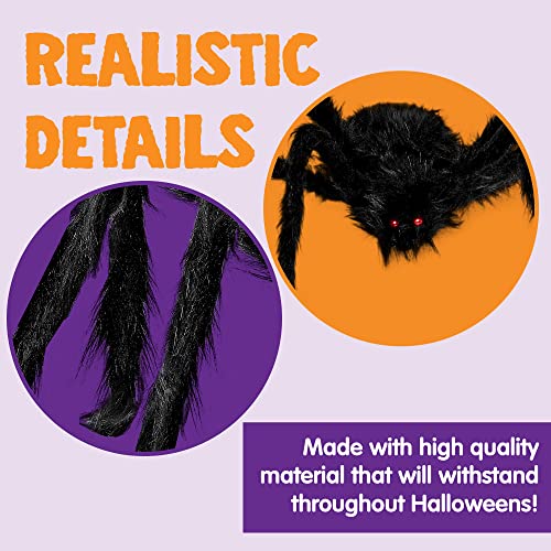 JOYIN 5 Ft. Halloween Outdoor Decorations Hairy Spider,Scary Giant Spider Fake Large Spider Hairy Spider Props for Halloween Yard Decorations Party Decor, Black
