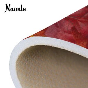 Naanle Autumn Leaves Area Rug 4'x6', Fall Leaves Polyester Area Rug Mat for Living Dining Dorm Room Bedroom Home Decorative