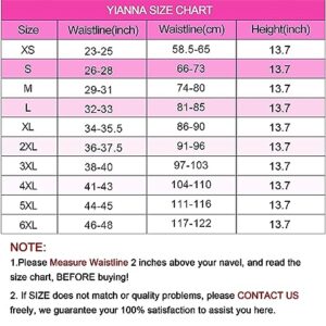 YIANNA Women's Latex Waist Trainer Long Torso Underbust Corsets Cincher Sport Girdle Body Shaper, Size M (Black)