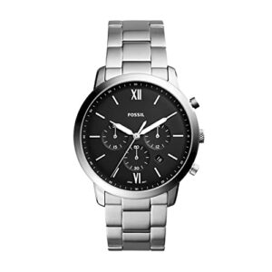fossil men's neutra quartz stainless steel chronograph watch, color: silver (model: fs5384)