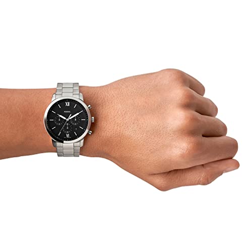 Fossil Men's Neutra Quartz Stainless Steel Chronograph Watch, Color: Silver (Model: FS5384)