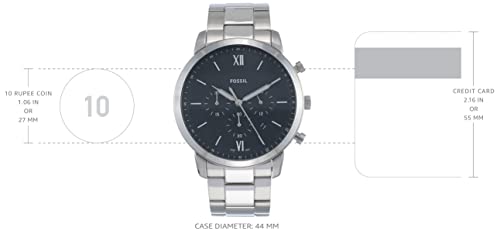 Fossil Men's Neutra Quartz Stainless Steel Chronograph Watch, Color: Silver (Model: FS5384)