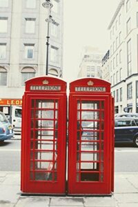 gifts delight laminated 24x36 inches poster: dispensary telefonhÆ_usschen london red red telephone box telephone house british phone phone booth england