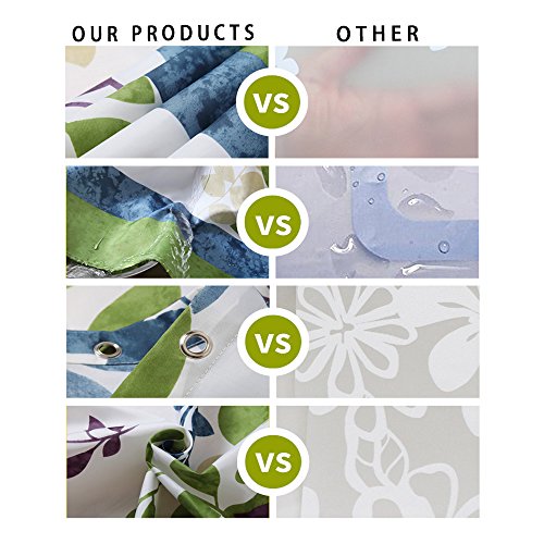 EZON-CH Waterproof Shower Curtain Stained Glass Meadow Flower Dragonfly Print Polyester Fabric Bath Curtain Home Hotel Apartment Bathroom Shower Curtain 72x72IN