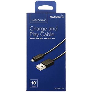 insignia - 10 charge-and-play micro usb cable for dualshock 4 controllers