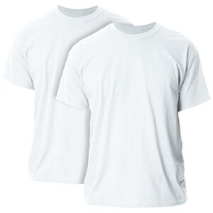 gildan adult ultra cotton t-shirt, style g2000, multipack, white (2-pack), small