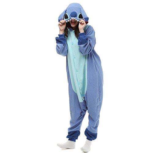 Wishliker Adult Onesie Animal Pajamas Halloween Cosplay Costumes Party Wear Blue