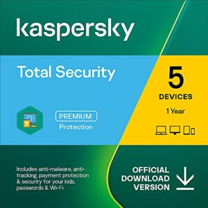 kaspersky total security 2023 | 5 devices | 1 year | antivirus, secure vpn and password manager included | pc/mac/android | online code