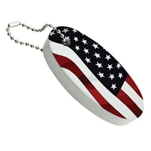 graphics & more us american flag stars and stripes waving united states usa floating keychain oval foam fishing boat buoy key float