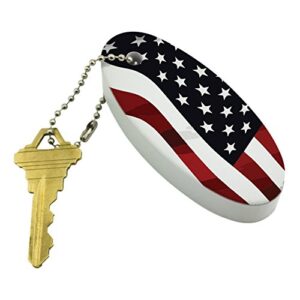 GRAPHICS & MORE US American Flag Stars and Stripes Waving United States USA Floating Keychain Oval Foam Fishing Boat Buoy Key Float