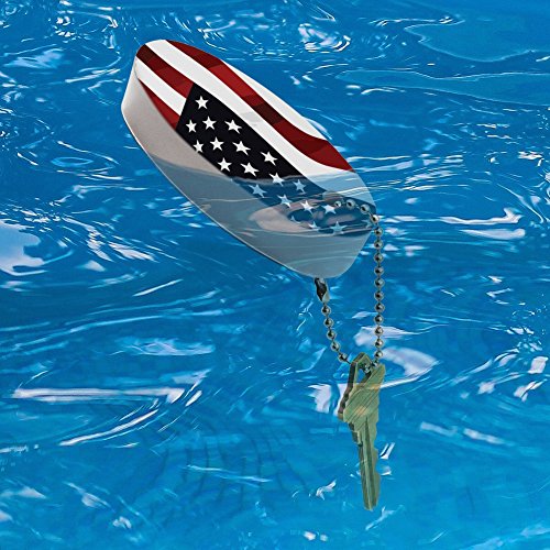 GRAPHICS & MORE US American Flag Stars and Stripes Waving United States USA Floating Keychain Oval Foam Fishing Boat Buoy Key Float