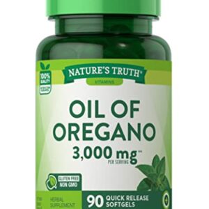 Nature's Truth Oregano Oil Softgel Capsules | 90 Count | Contains Carvacrol | Non-GMO, Gluten Free