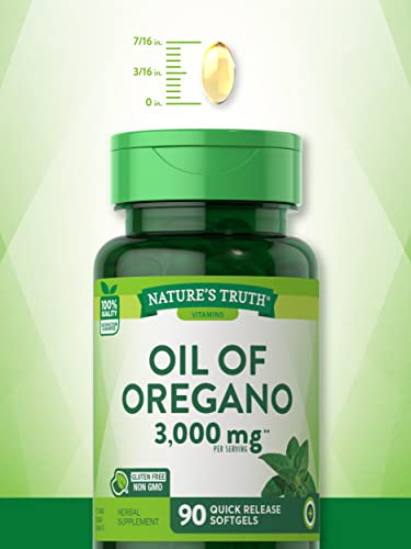 Nature's Truth Oregano Oil Softgel Capsules | 90 Count | Contains Carvacrol | Non-GMO, Gluten Free