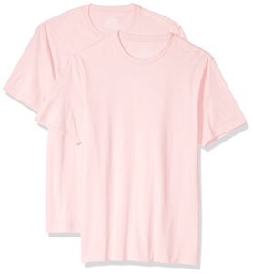 amazon essentials men's slim-fit short-sleeve crewneck t-shirt, pack of 2, light pink, medium