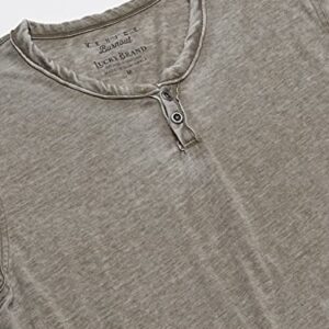 Lucky Brand Men's Venice Burnout Notch Neck Tee Shirt, Dark Olive, Medium