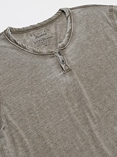 Lucky Brand Men's Venice Burnout Notch Neck Tee Shirt, Dark Olive, Medium