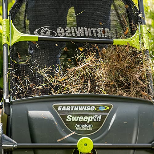Earthwise LSW70021 21-Inch Leaf & Grass Push Lawn Sweeper, Width, Black