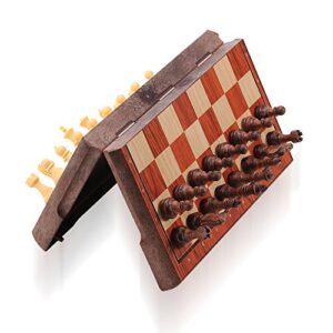 colorgo magnetic travel chess set, portable mini chess board game for adults and kids