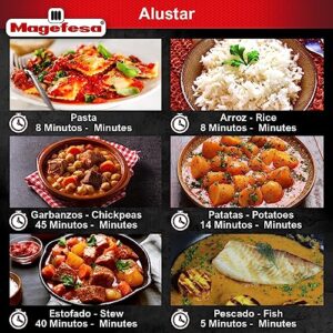 Magefesa® Alustar 23.2 Quart Pressure Cooker, recommended use for professionals, made of extra thick aluminum, express, has a Thermodiffusion bottom, 3 Security Systems