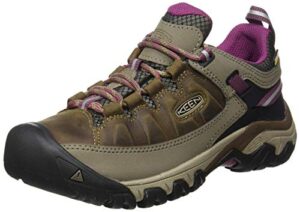 keen women's targhee 3 low height waterproof hiking shoes, weiss/boysenberry, 9