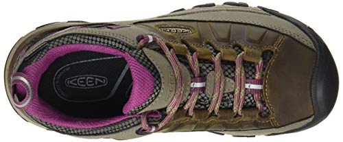 KEEN Women's Targhee 3 Low Height Waterproof Hiking Shoes, Weiss/Boysenberry, 9