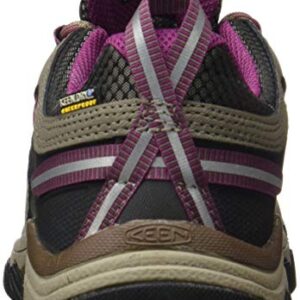 KEEN Women's Targhee 3 Low Height Waterproof Hiking Shoes, Weiss/Boysenberry, 9