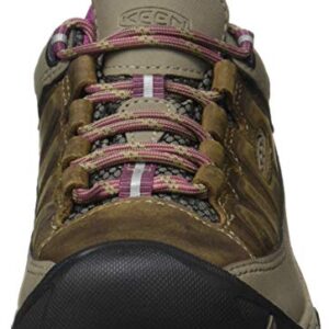 KEEN Women's Targhee 3 Low Height Waterproof Hiking Shoes, Weiss/Boysenberry, 9