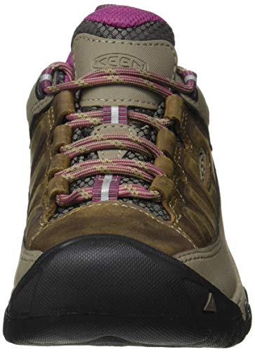 KEEN Women's Targhee 3 Low Height Waterproof Hiking Shoes, Weiss/Boysenberry, 9