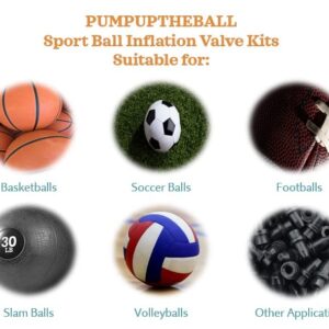 pumpuptheball Sport Ball Inflation Valve Kit (5 Replacement Valves) for Basketball, Soccer, Volleyball and Football