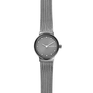 Skagen Women's Freja Quartz Watch with Stainless Steel Mesh Strap, Gunmetal, 14 (Model: SKW2700)