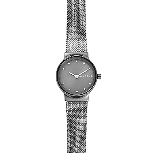 Skagen Women's Freja Quartz Watch with Stainless Steel Mesh Strap, Gunmetal, 14 (Model: SKW2700)