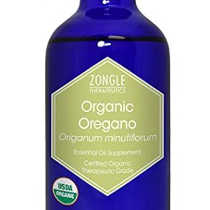 Zongle USDA Certified Organic Oregano Essential Oil, Safe to Ingest, Origanum Minutiflorum, 1 OZ