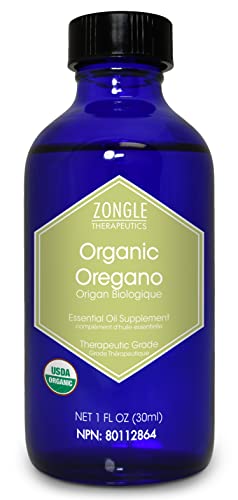 Zongle USDA Certified Organic Oregano Essential Oil, Safe to Ingest, Origanum Minutiflorum, 1 OZ