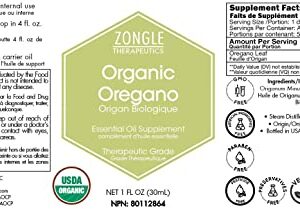 Zongle USDA Certified Organic Oregano Essential Oil, Safe to Ingest, Origanum Minutiflorum, 1 OZ