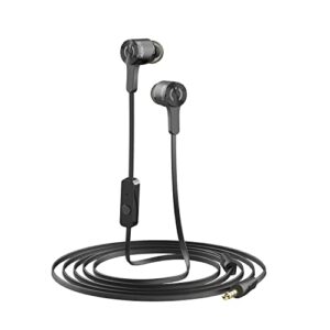 muveacoustics spark earbuds wired headphones with mic - phone headset in ear buds noise cancelling for computer android gaming compatible with samsung, laptop, iphone, ipod, ipad, kindle, 3.5mm jack