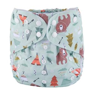 2 to 7 years old junior big cloth diaper nappy pocket reusable washable baby toddler (bear)