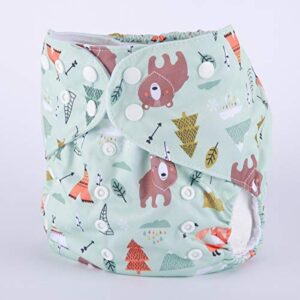 2 to 7 Years Old Junior Big Cloth Diaper Nappy Pocket Reusable Washable Baby Toddler (Bear)