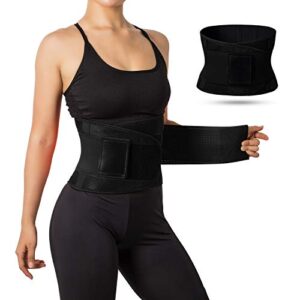 jueachy waist trainer for women breathable waist trimmer belly band stomach shaper for women black